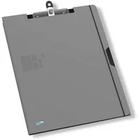 Oxford Klemmbrett-Mappe mit Clip und Stiftehalter grau