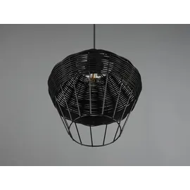 Trio Borka 1-flg. 30 cm rund Schwarz/Rattan