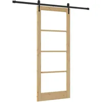 vidaXL Schiebetür Braun 86 x 211 cm Holz und Metall