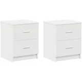 vidaXL Nachttische 2 Stk. mit 2 Schubladen Weiß 40x36x50 cm