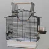 XXL Cabrio Vogel Käfig Bauer Wellensittich Kanarien Großsittich Vogelhaus Leiter - weiß