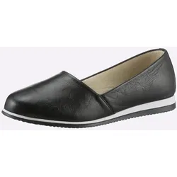 Slipper HEINE, Damen, Gr. 38, schwarz, Leder, Glattleder, sportlich, Schuhe