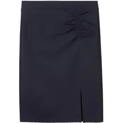 TOM TAILOR Damen Rock mit Raffung, blau, Uni, Gr. 36