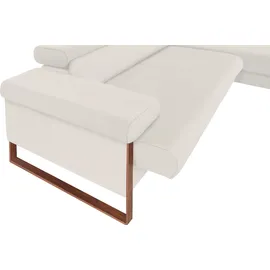 W.Schillig Ecksofa "finn, Designsofa mit tollem Sitzkomfort, bequem, L-Form", weiß (weiß z59), B:281cm H:71cm T:230cm, Flachgewebe S22 (100% Polyester);Stoff S37 (100% Polyester);Longlife Xtra-Leder Z59: Glattleder mit modischer Prägung.