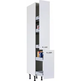 kochstation Apothekerschrank KS-Cara 30 x 58,4 x 211,8 cm Weiß
