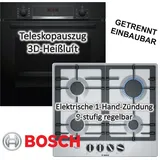 Bosch Herdset mit Backofen Teleskopauszug und Gaskochfeld WOK-Brenner