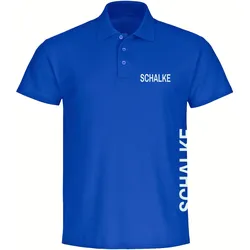 multifanshop Poloshirt - Schalke - Brust & Seite - Druck weiß - Polo