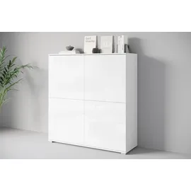 OTTO home PC-Schrank OTTO HOME "Kenia, Sekretär, Home Office", weiß (weiß, weiß hochglanz), B:120cm H:125cm T:39,5cm, Sekretäre, Mit Push-to-open, Tastaturauszug und praktischem Stauraum