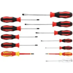Gedore red Schraubendreher-Set 12-teilig, Schraubenzieher-Satz (VDE)Schlitz/Kreuzschlitz, Phasenprüfer, Werkzeug, R38002012