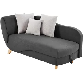 vente-unique Recamiere Polyester mit Schlaffunktion 1-Sitzer Grau