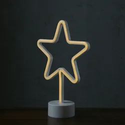 LED NEON Figur Stern  Neonlicht Schild Leuchtfigur Batterie USB 30cm warmweiß