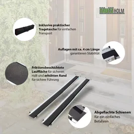 Trutzholm Teleskoprampe Rollstuhlrampe Alu grau schwarz 90-152 cm Traglast 272 kg inkl. Tragetasche