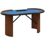 vidaXL - Pokertisch 10 Spieler Mit Chipablage Blau 160x80x75 Cm