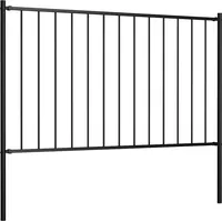 vidaXL Zaunelement mit Pfosten 1,7 x 1 m Schwarz/Stahl