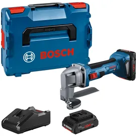 Bosch Akku-Blechschere GSC 18V-16 E incl. 2x Akku ProCORE 4 Ah, Schnellladegerät, L-BOXX