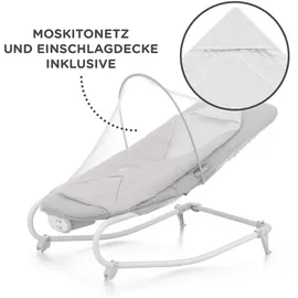 Kinderkraft FELIO 2 Babywippe - 2-in-1 Babyliege - Schaukelfunktion - Vibrationen & Musik - Mit Spielbügel & Zubehör - Waschbarer Bezug - Grau - Grau