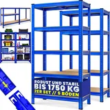 monzana 2X Schwerlastregal Befestigungsmaterial Kellerregal Lagerregal Steckregal Metallregal Werkstattregal 2er Set - Blau