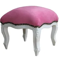 Casa Padrino Barock Fußhocker Rosa / Weiß - Antik