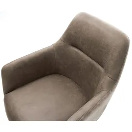 DeLife Pejo-Flex Mikrofaser Taupe Vintage Kreuzgestell kantig Schwarz Taschenfederkern