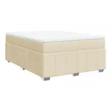 vidaXL Boxspringbett mit Matratze Creme 160x200 cm Stoff