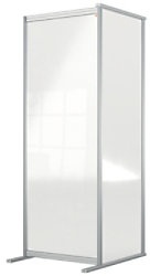 Nobo Freistehende Raumteiler-Schutzwand Erweiterung Premium Plus 600 x 1800 x 600mm Aluminium, Plexiglas Acryl Silber eloxiert
