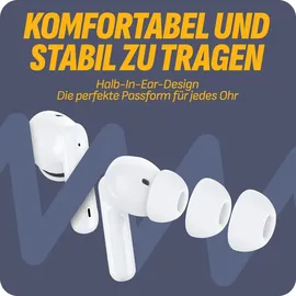 cazy vashoy Bluetooth In-Ear-Kopfhörer, kabellose Bluetooth 5.4, Noise-Cancelling, IPX5-wasserdicht Weiß