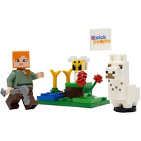 LEGO Minecraft - Alex Minifigur mit Baby Lama und Biene