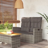 Chusui Gartenbank mit Liegefunktion & Kissen, Parkbank, Sitzbank Garten, Garten Bank, Balkon Bank, Bank Für Draussen, Sitzbank Balkon, Schwarz 118cm Poly Rattan