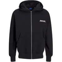 JACK & JONES Herren Hoodie Kapuzenpullover JORROXBURY ZIP Relaxed Fit Schwarz 12270215 XL