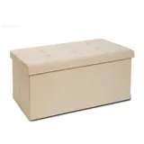 Blumtal Sitztruhe Sitzbank mit Stauraum + Aufbewahrungsboxen bei M & L - Polsterhocker, mit Stauraum, faltbar beige 76 cm x 38 cm x 38 cm