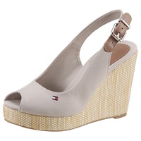 Tommy Hilfiger ICONIC ELENA SLING BACK WEDGE Keilsandalette mit verstellbarer Schnalle grau 42