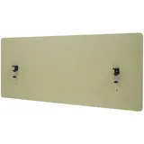 Proregal Akustik-Tischtrennwand HxBxT 60x140x2 cm Doppelwandig Stoff Grün Büro-Sichtschutz Schreibtisch Pinnwand