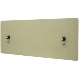 Proregal Akustik-Tischtrennwand HxBxT 60x140x2 cm Doppelwandig Stoff Grün Büro-Sichtschutz Schreibtisch Pinnwand