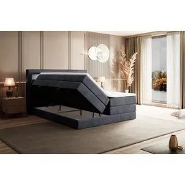 altdecor Boxspringbett NOEL GOLD KING - 160x200 - H3/H4 - Dunkelgrau