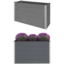 furnicato Garten-Hochbeet WPC 150 x 50 x 91 cm Grau