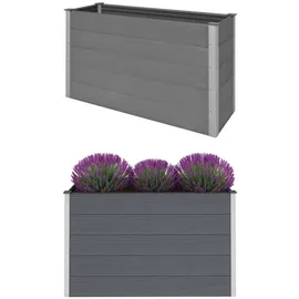 furnicato Garten-Hochbeet WPC 150 x 50 x 91 cm Grau