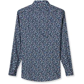 Olymp Luxor, modern fit New Kent", Herren, Gr. 43, Normaler Arm, marine, 100% Baumwolle, Hemden,