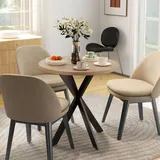 Homcom Küchentisch 75 x 75 x 75 cm rund braun