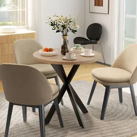 Homcom Küchentisch 75 x 75 x 75 cm rund braun