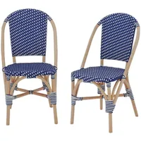 Sweeek - 2er Set Bistrostühle aus Rattan und Polyrattan