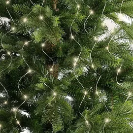 Lumineo LED-Lichterkette Lichtbündel 1,9 m Silber warmweiß