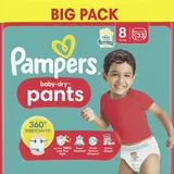 Pampers Pampers® Windeln baby-dryTM BIG PACK Größe Gr.8 (19+ kg) für Kids und Teens (4-12 Jahre), 36 St.
