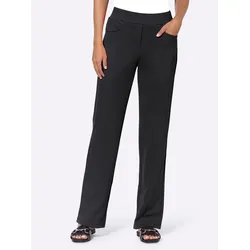 Sweathose HEINE, Damen, Gr. 44, Normalgrößen, schwarz, 82% Baumwolle, 18% Polyester, unifarben, lang, Hosen