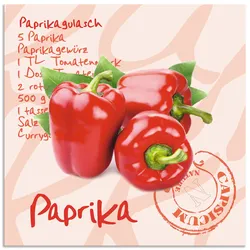 Alu-Dibond-Druck ARTLAND "Paprika liegt auf weißen Untergrund", rot (farbe bild(er): rot), B:30cm H:30cm, Alu Dibond, Bilder, für Innen- und Außenbereich geeignet, Outdoorbild