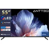 Antteq Q55 QLED 4K Smart TV 55 Zoll(139cm), Google Assistant, HDR10, mit Triple Tuner, App Store (10.000+ Apps), Bluetooth, WLAN 2.4 GHz/5GHz,Prime Video, Netflix