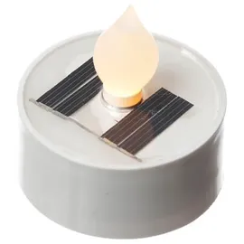 MARELIDA LED Solar Teelichter Garten Outdoor Solar Kerze H: 5,5cm weiß 4 Stück