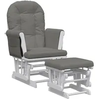 vidaXL Schaukelsessel mit Hocker Stoff 70 x 90 x 80 cm Dunkelgrau