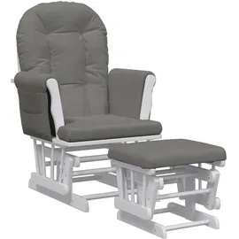 vidaXL Schaukelsessel mit Hocker Stoff 70 x 90 x 80 cm Dunkelgrau