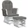 vidaXL Schaukelsessel mit Hocker Stoff 70 x 90 x 80 cm Dunkelgrau