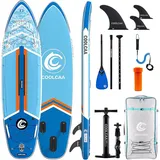 COOLCAA Stand Up Paddling Board mit Premium SUP Zubehör, Tragkraft bis 210kg, SUP Board für Erwachsene und Jugendliche Aller Niveaus